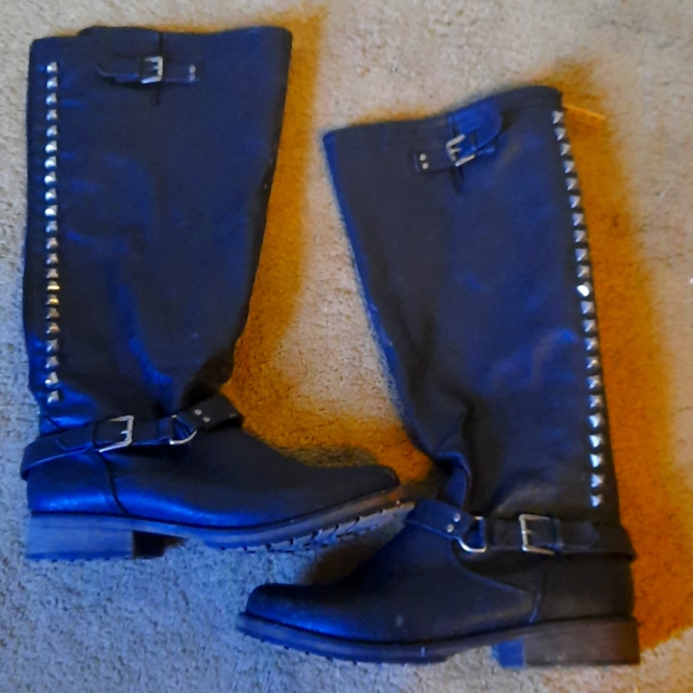 Breckelle's Leather Studded Bike Riding Boots